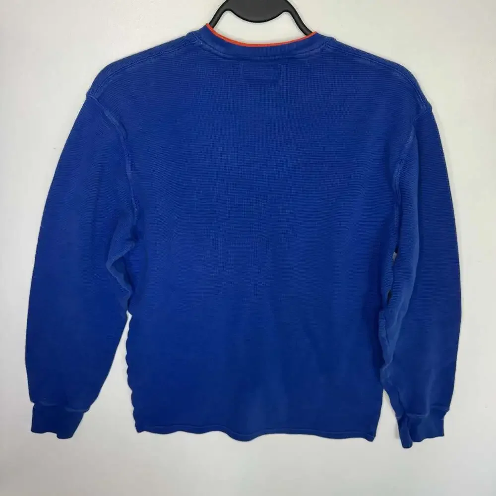 Polo Ralph Lauren Blue Waffle Knit Thermal Long Sleeve Crewneck Shirt Medium